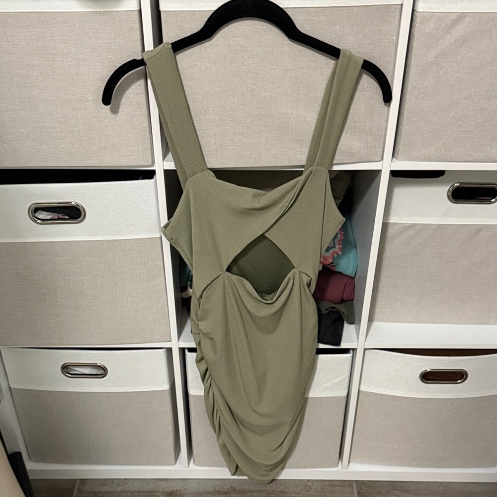 Olive Green Mini Dress